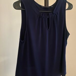 Navy blue sleeveless blouse NWOT